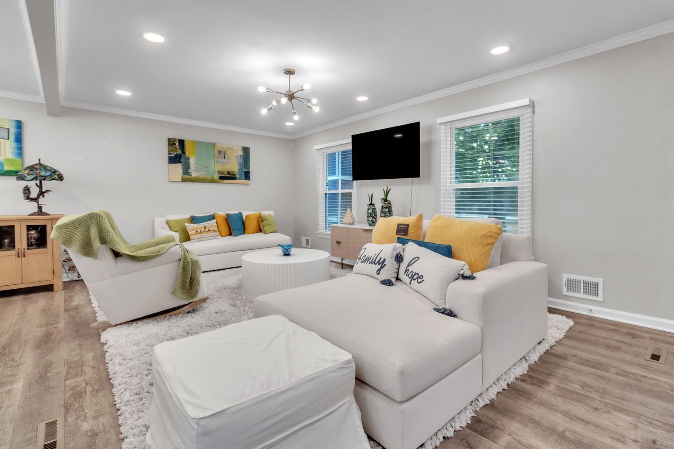 Staged living room photographed by GW Vizuals